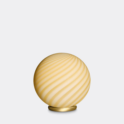Murano Candy bordlampe gul swirl D:20 cm