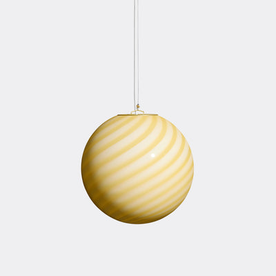 Murano Candy pendel gul swirl D:30 cm
