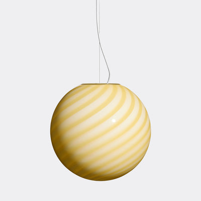 Large Murano Candy pendant yellow swirl D: 40 cm