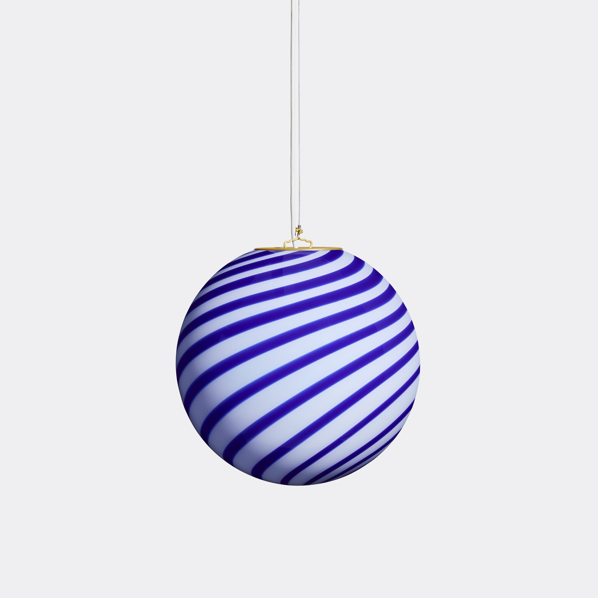 Murano Candy pendant cobalt blue/white swirl d: 30 cm