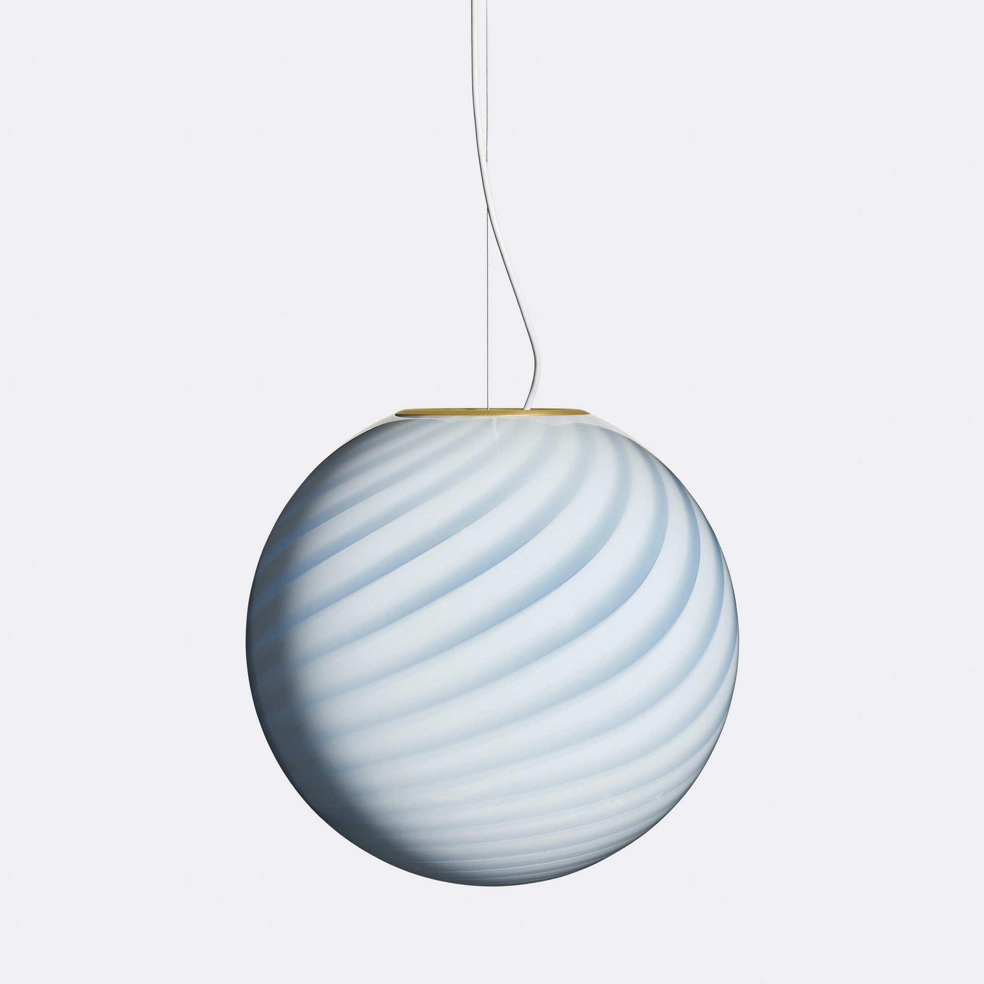 Big Murano Candy Round pendant light blue swirl d: 40 cm