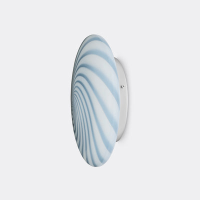 Murano Candy plafond lyseblå swirl D:30 cm
