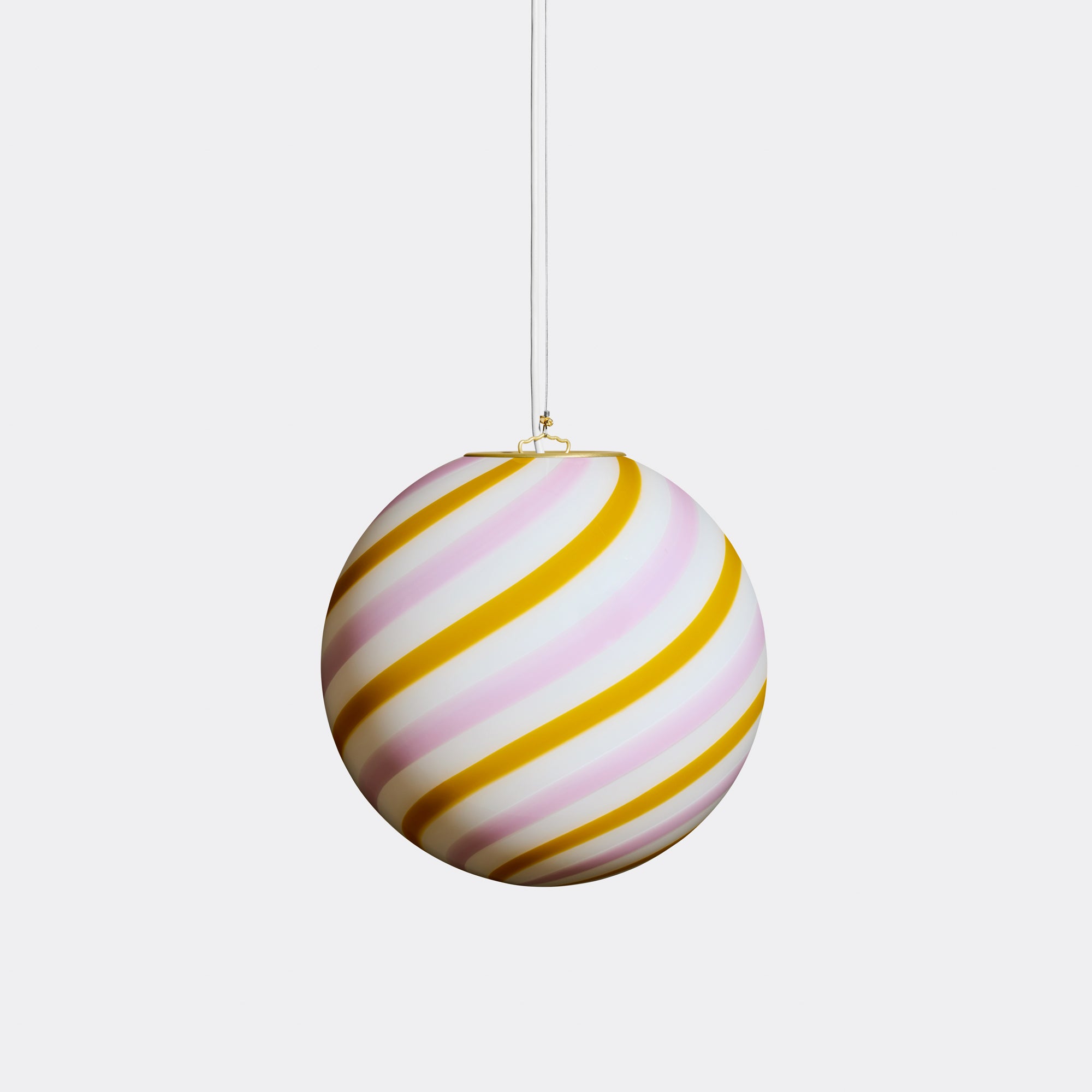 Murano Candy pendant yellow/pink swirl d: 30 cm