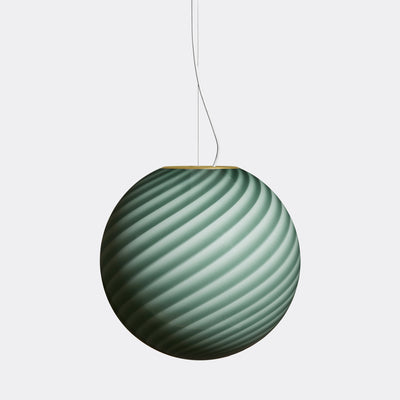 Large Murano Candy pendant light petrol green swirl D: 40 cm