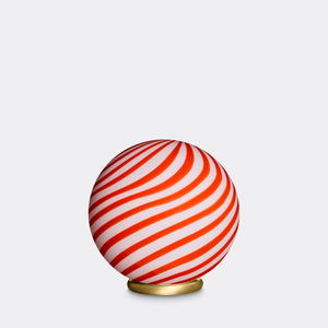 Murano Candy table lamp red/white swirl D:20 cm