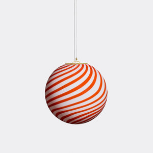 Murano Candy pendant light red/white swirl D: 30 cm