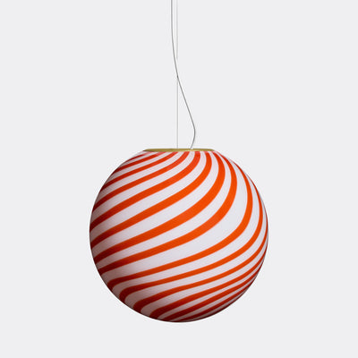 Large Murano Candy pendant red/white swirl D: 40 cm