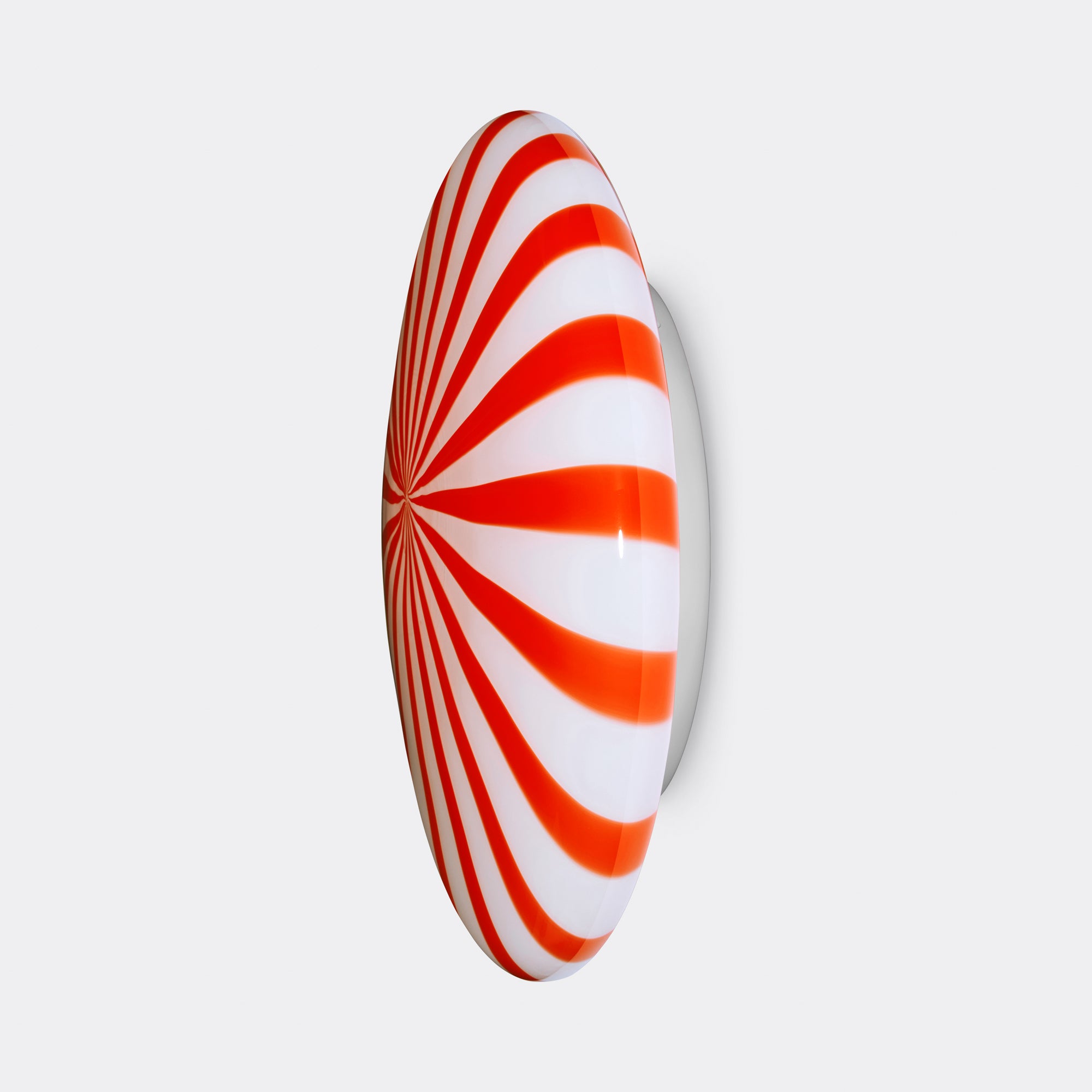 Large Murano Candy flush mount red/white stripes D: 40 cm