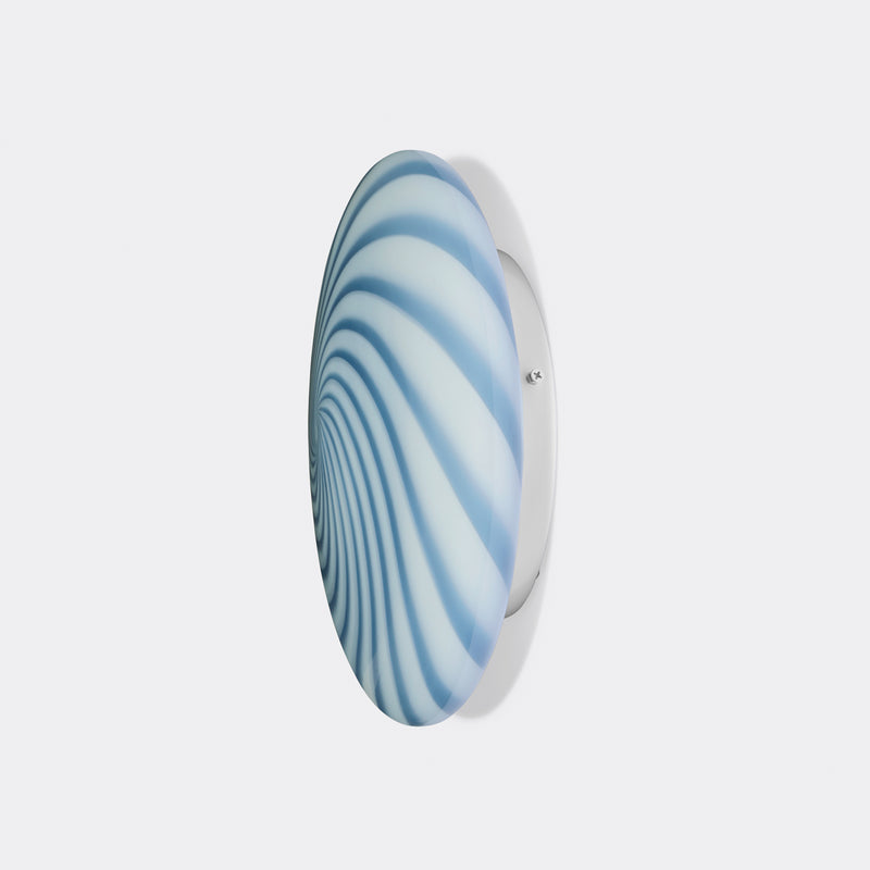 Murano Candy plafond blå swirl D:30 cm