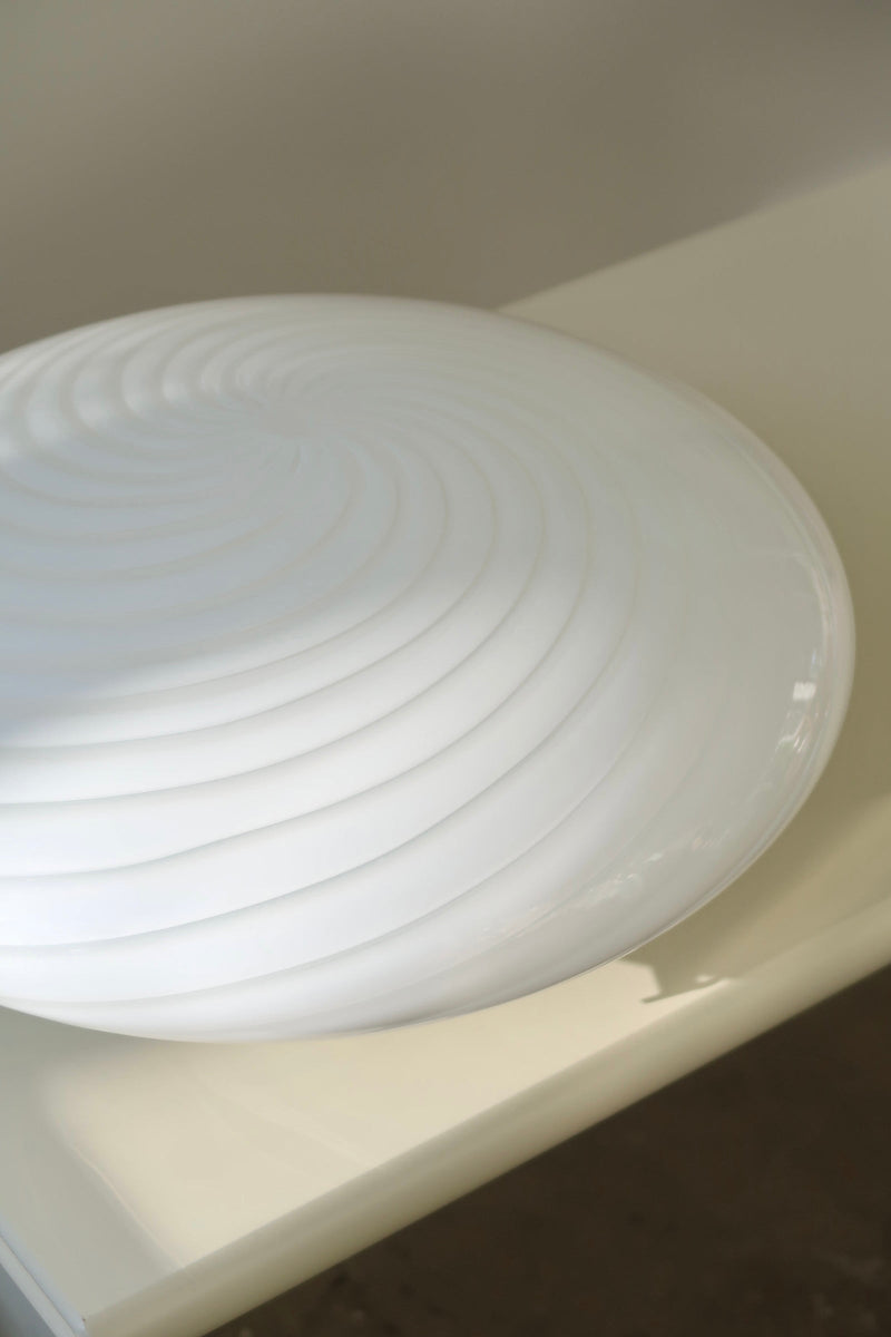 Vintage Murano white swirl ceiling lamp D: 39 cm