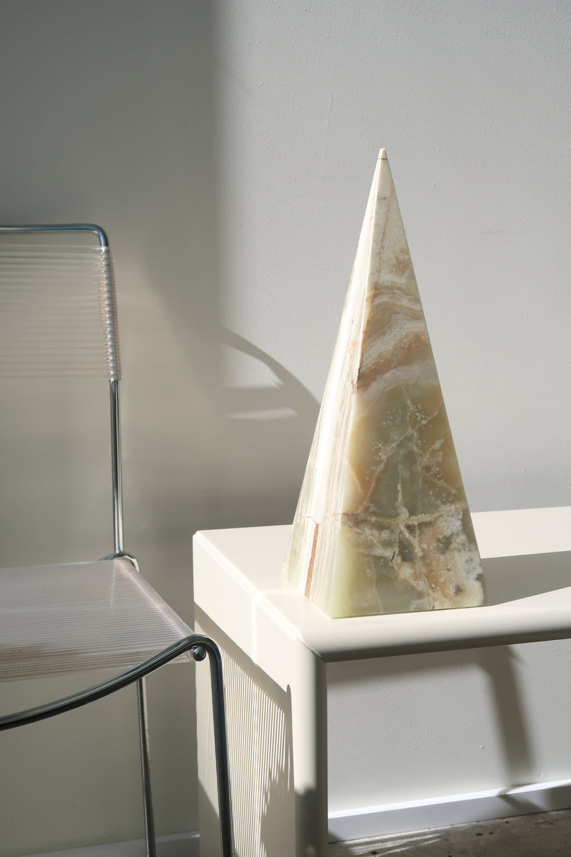 Large vintage Italian pyramid sculpture in marble H: 41 cm