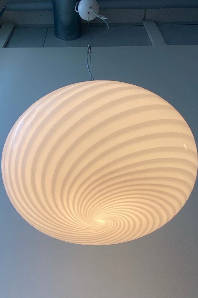 Vintage Murano classic white swirl pendant ceiling lamp D: 40 cm