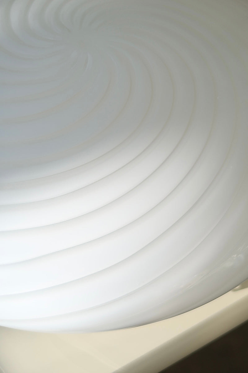 Vintage Murano white swirl ceiling lamp D: 39 cm