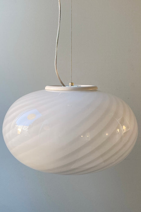 Vintage Murano classic white swirl pendant ceiling lamp D: 40 cm
