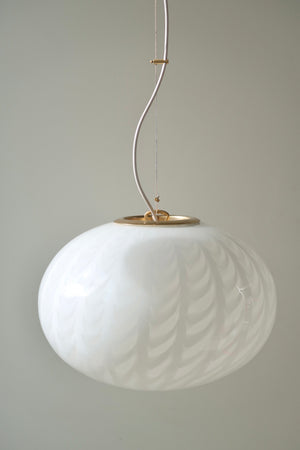 Vintage Murano white swirl ceiling lamp D: 40 cm
