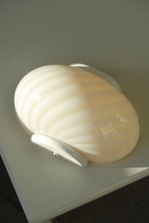 Vintage Murano cream yellow swirl wall lamp 22x15 cm