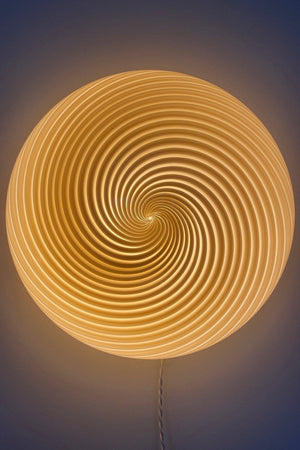 Vintage Murano creme gul swirl plafond lampe D:40 cm