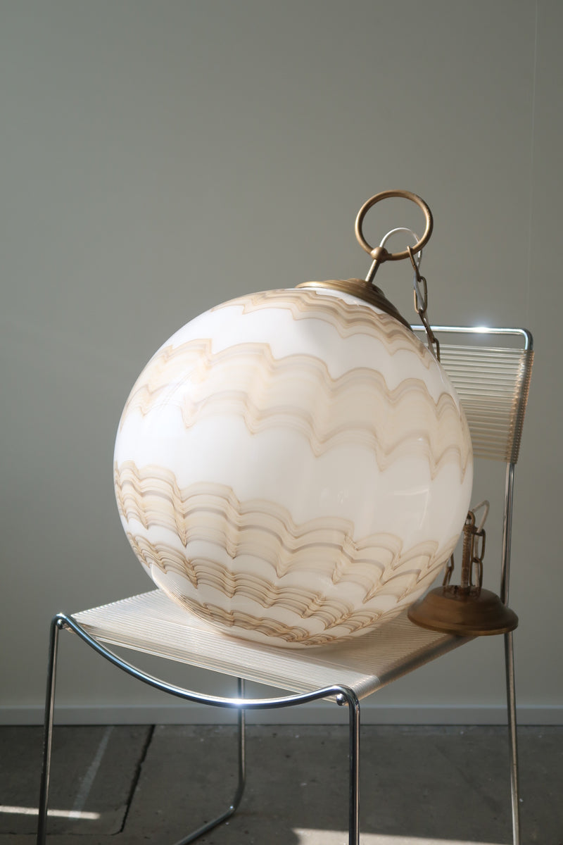 Vintage large Murano mouth-blown ceiling lamp D: 45 cm