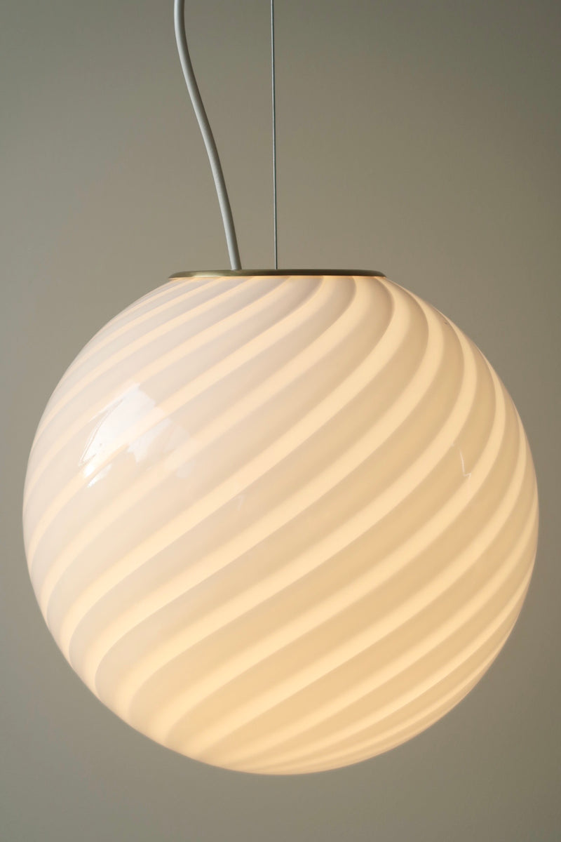 Ceiling lamp pendant light gray Murano swirl D: 30 cm