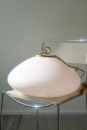 Vintage Murano lyserød swirl loftlampe D:50 cm