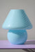 Vintage Murano Vetri mushroom lampe i blå glas med swirl