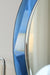 Spektakulært vintage Antonio Lupi Cristal-Luxor italiensk glasspejl i oval glas med facetteret safir blå kant. Håndlavet i Italien, 1970erne. Mål 63x77 cm  Glasset fremstår uden afslag/skade med smuk patina og original mærkat. Kan hænge både vandret og lodret. Et helt eventyrligt smukt spejl.