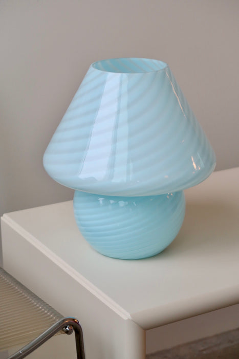 Vintage Murano blue mushroom lamp H: 27 cm