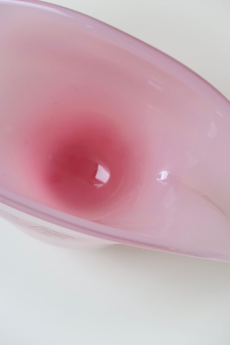 Large vintage Murano large pink mussel bowl L: 28 cm