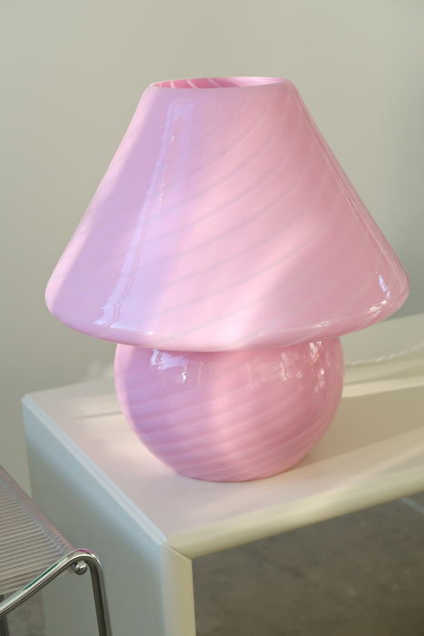 Vintage Murano extra large pink mushroom lamp H: 37 cm