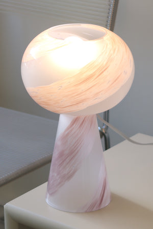 Vintage Murano rose swirl table lamp H: 29 cm