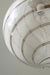 Vintage Murano filigrana loftlampe / pendel i klart glas med mokka brun og hvid swirl. Giver det fineste mønster på væggen, når solen står på og når den er tændt. Håndlavet i Italien, 1960/70erne, og har messing ophæng. D:40 cm  murano pendant globe ceiling lamp sphere