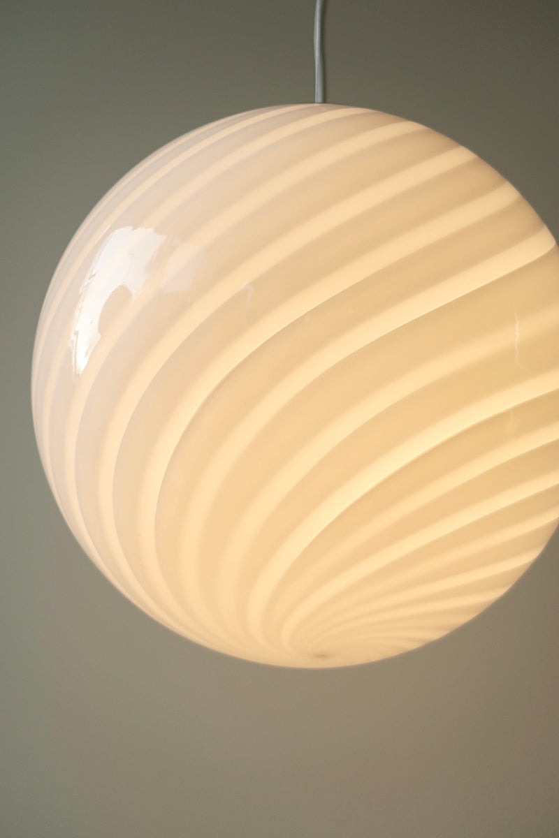 Ceiling lamp pendant light gray Murano swirl D: 30 cm