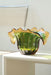 Vintage stor Murano musling / muslingeskål i Sommerso teknik, hvor grøn og orange-gul glas er kombineret. Smuk form og ser fantastisk ud som del af borddækning eller til opbevaring af frugt. Håndlavet i Italien, 1960/70erne. L:26 cm H:18 cm 